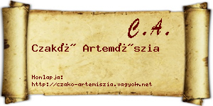 Czakó Artemíszia névjegykártya
